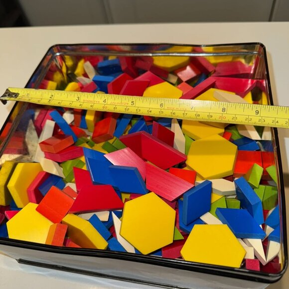 Lot Geometric Wooden Shapes Blocks Multicoloured Montessori Method Creative Game - Picture 4 of 4